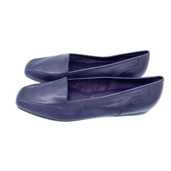 Enzo Angiolini Purple Leather Square Tow, Cushioned Sole Loafers Size 9.5 - Picture 13 of 17